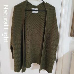 Blugirl Blumarie Green Knit Cardigan | Fall Knit Cardigan | Large Cardigan